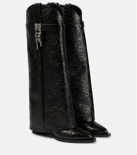 haifischschloss cowboy givenchy|Shark Lock Cowboy boots in leather .